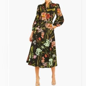 Elegant Floral Long Sleeve Dress
